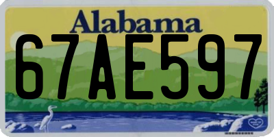 AL license plate 67AE597