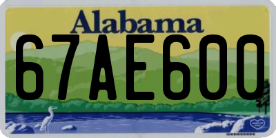 AL license plate 67AE600