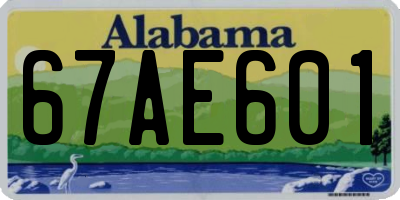 AL license plate 67AE601