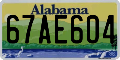 AL license plate 67AE604