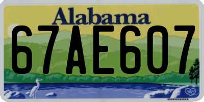 AL license plate 67AE607