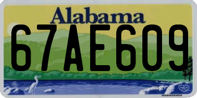 AL license plate 67AE609