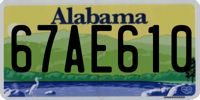 AL license plate 67AE610