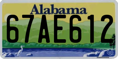 AL license plate 67AE612