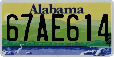 AL license plate 67AE614