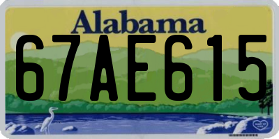 AL license plate 67AE615