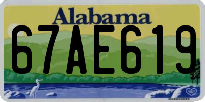 AL license plate 67AE619