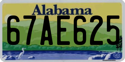AL license plate 67AE625