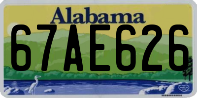 AL license plate 67AE626