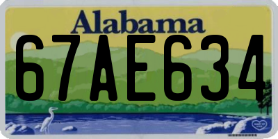 AL license plate 67AE634