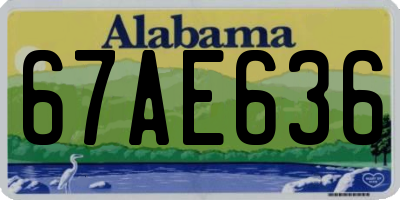 AL license plate 67AE636