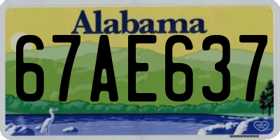 AL license plate 67AE637