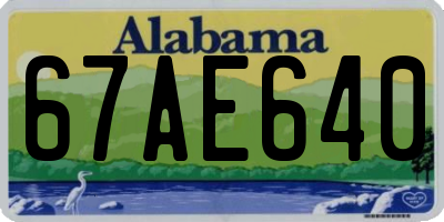 AL license plate 67AE640