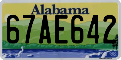 AL license plate 67AE642