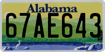 AL license plate 67AE643