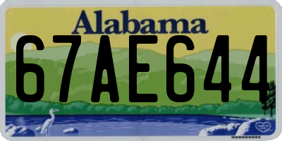 AL license plate 67AE644