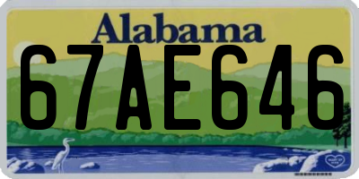 AL license plate 67AE646