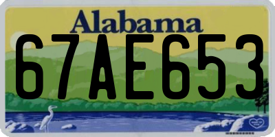 AL license plate 67AE653