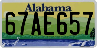 AL license plate 67AE657