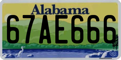 AL license plate 67AE666