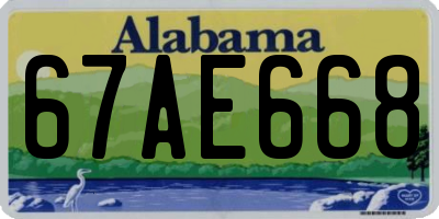 AL license plate 67AE668