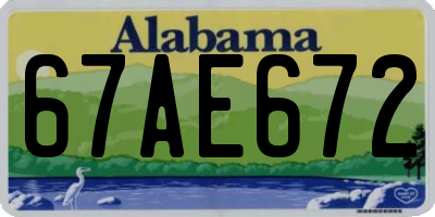 AL license plate 67AE672