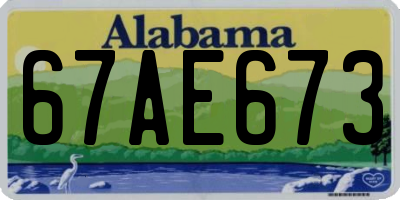 AL license plate 67AE673