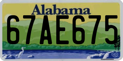 AL license plate 67AE675