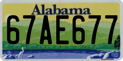 AL license plate 67AE677
