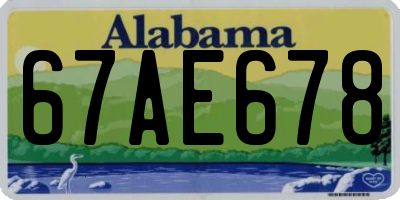 AL license plate 67AE678