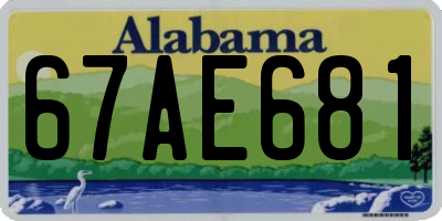 AL license plate 67AE681