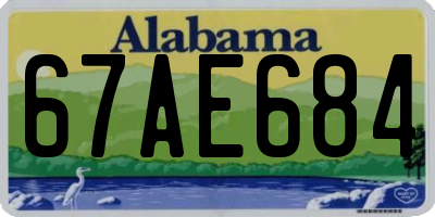 AL license plate 67AE684
