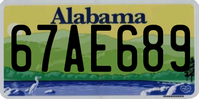 AL license plate 67AE689