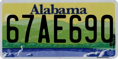 AL license plate 67AE690