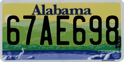 AL license plate 67AE698