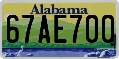 AL license plate 67AE700