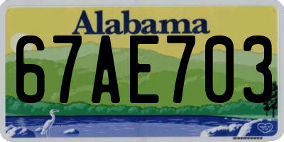 AL license plate 67AE703