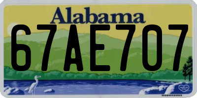 AL license plate 67AE707