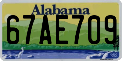 AL license plate 67AE709