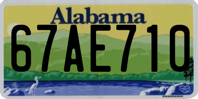 AL license plate 67AE710