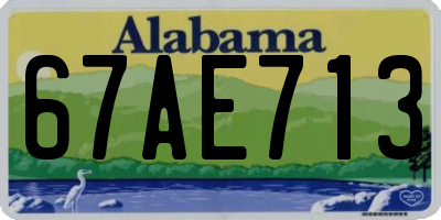 AL license plate 67AE713