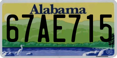 AL license plate 67AE715