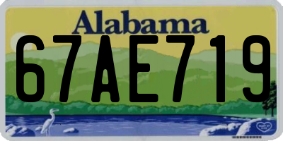 AL license plate 67AE719