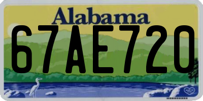 AL license plate 67AE720