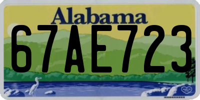 AL license plate 67AE723