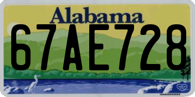 AL license plate 67AE728