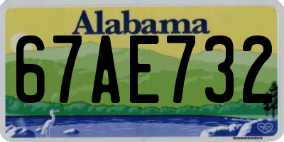 AL license plate 67AE732