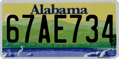 AL license plate 67AE734