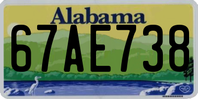 AL license plate 67AE738