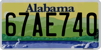 AL license plate 67AE740